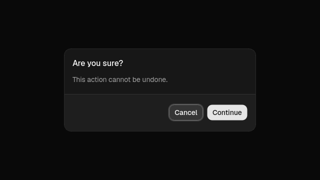 Alert dialog component preview