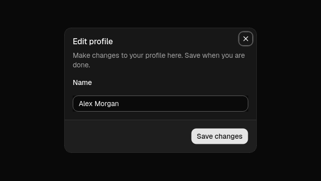 Dialog component preview