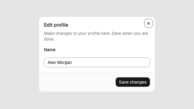 Dialog component preview