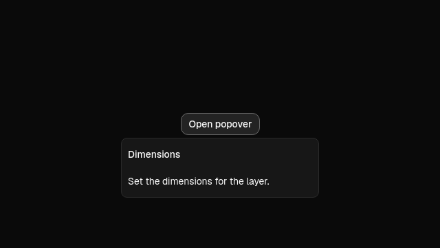 Popover component preview