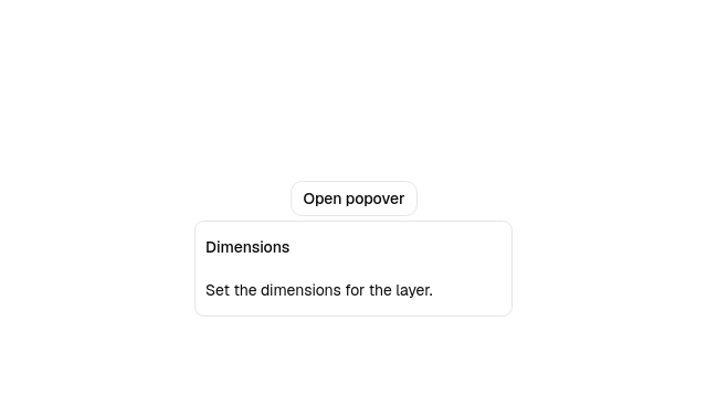 Popover component preview